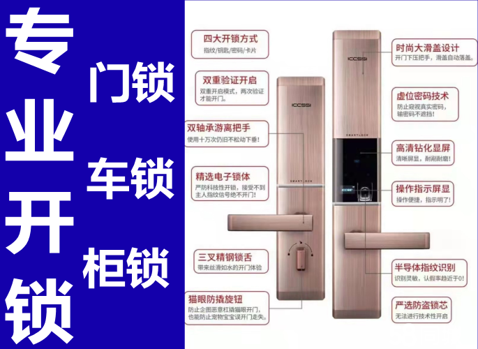  专业开锁换锁修锁开门锁汽车锁密码锁保险柜换锁芯 24小时服务快速上门